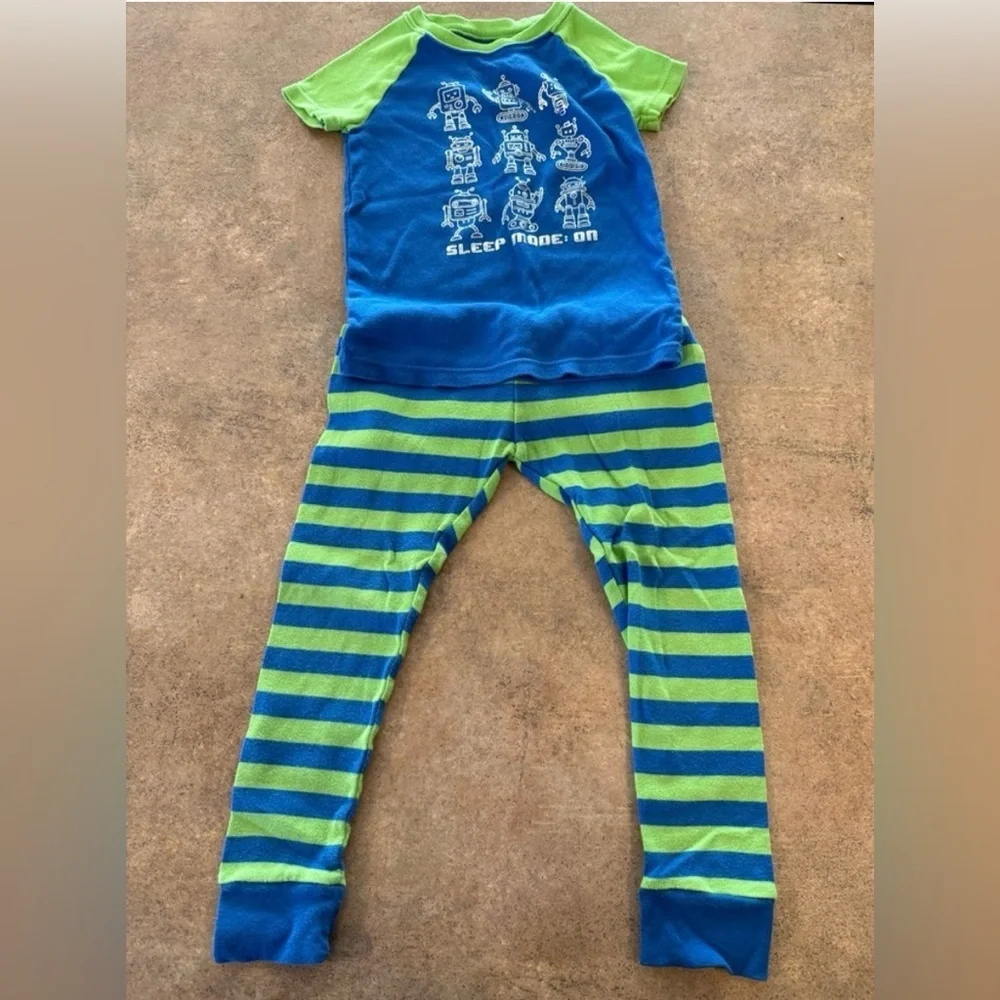 Wonder Nation- 4T Toddler Robot Blue and Green Sleepwear 🤖